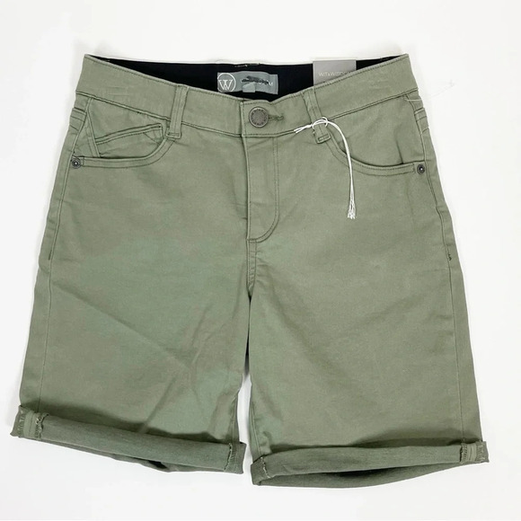 NEW Wit & Wisdom Shorts 0 Olive Green Ab-Solution Stretch Twill Mid Length NWT - Picture 1 of 10
